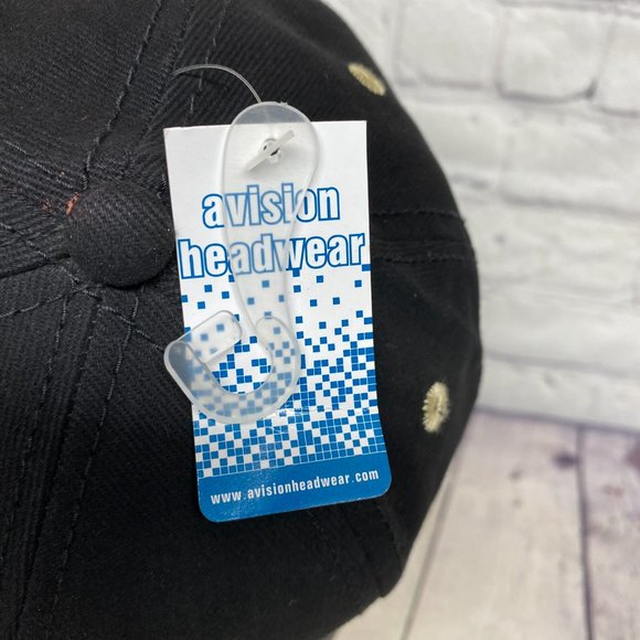 Vintage Hat Cap Strap Back Black Brown Bill Newfoundland Canada Embroidered - Picture 8 of 11